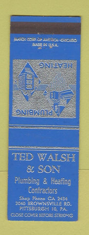 Matchbook Cover - Ted Walsh and Son Plumbing Heating Pittsburgh PA