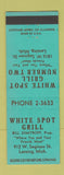 Matchbook Cover - White Spot Grill Lansing MI