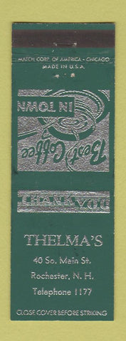 Matchbook Cover - Thelmas Restaurant Rochester NH low phone #