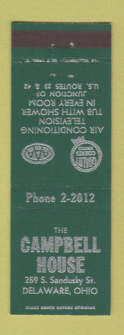 Matchbook Cover - Campbell House Delaware OH