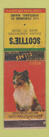 Matchbook Cover - Scottie's Italian Sandwiches Portland ME Collie WEAR