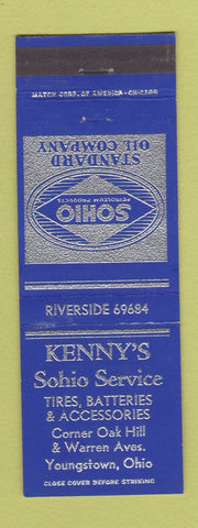 Matchbook Cover - Kenny's Sohio oil gas Youngstown OH