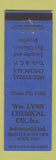 Matchbook Cover - William Lynn Chemical Indianapolis IN WEAR