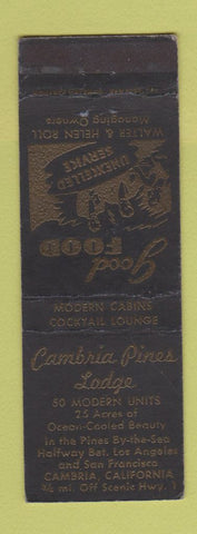 Matchbook Cover - Cambria Pines Lodge Cambria CA
