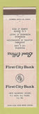 Matchbook Cover - First City Bank Pasadena Alhambra Rosemead El Monte CA