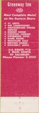 Matchbook Cover - Greenway Inn Salisbury MD
