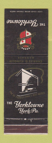 Matchbook Cover - Yorktowne Hotel York PA