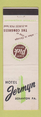Matchbook Cover - Hotel Jermyn Scranton PA Albert Pick