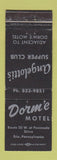 Matchbook Cover - Dorm'e Motel Erie PA Angelotti's Supper Club WEAR
