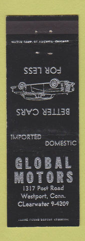 Matchbook Cover - Global Motors Westport CT