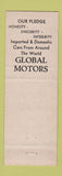 Matchbook Cover - Global Motors Westport CT