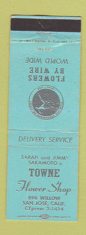 Matchbook Cover - Towne Flower Shop San Jose CA FTD
