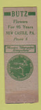 Matchbook Cover - Butz Flowers New Castle PA FTD WORN