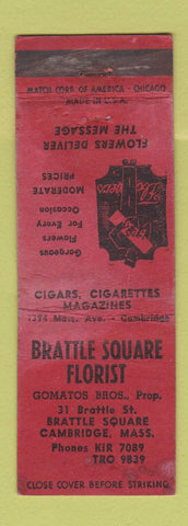 Matchbook Cover - Brattle Square Floral Cambridge MA WORN