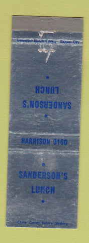 Matchbook Cover - Sanderson's Lunch Kansas City MO WEAR