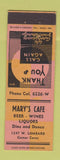 Matchbook Cover - Mary's Cafe Baltimore MD