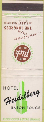 Matchbook Cover - Hotel Heidelberg Baton Rouge LA