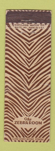 Matchbook Cover - The Zebra Room Town House Los Angeles CA WORN