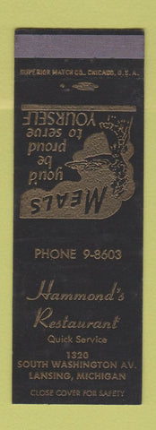 Matchbook Cover - Hammond's Restaurant Lansing MI
