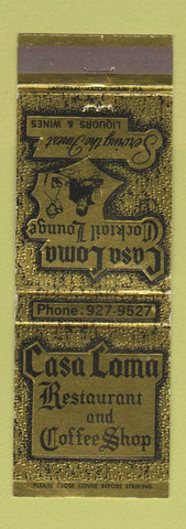 Matchbook Cover - Casa Loma Restaurant Hallandale FL