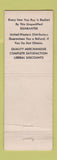 Matchbook Cover - United Western Distributors Seattle WA WEAR GOLD