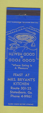 Matchbook Cover - Mrs. Bryant's Kitchen Statesboro GA