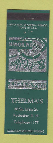 Matchbook Cover - Thelmas Restaurant Rochester NH low phone #