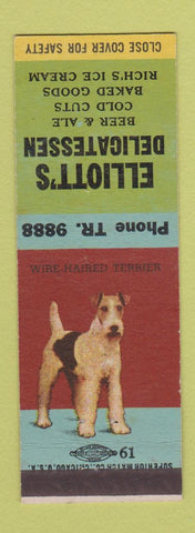 Matchbook Cover - Elliott's Deli Buffalo NY Wire Haired Terrier