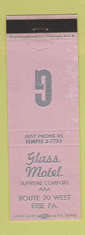 Matchbook Cover - Glass Motel Erie PA WEAR
