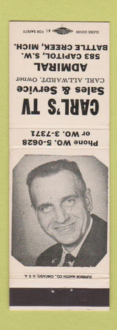 Matchbook Cover - Carl's TV Admiral Battle Creek MI