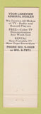 Matchbook Cover - Carl's TV Admiral Battle Creek MI
