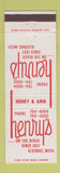 Matchbook Cover - Henry's Algonac MI restaurant