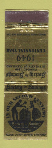 Matchbook Cover - Society of Savings 1949 Cleveland OH