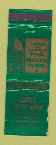 Matchbook Cover - Basile State Bank Basile LA WORN