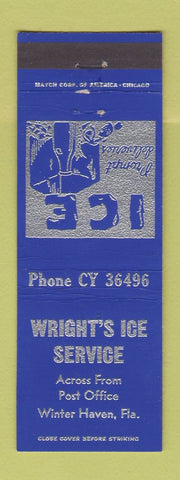 Matchbook Cover - Wright's Ice Service Winter Haven FL