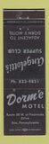 Matchbook Cover - Dorm'e Motel Erie PA Angelotti's Supper Club