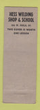 Matchbook Cover - Hess Welding York PA WEAR
