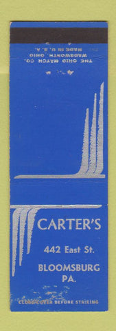 Matchbook Cover - Carter's Bloomsburg PA