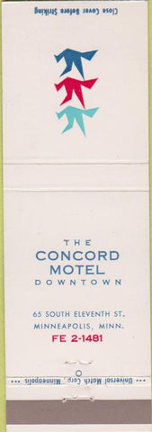 Matchbook Cover - Concord Motel Minneapolis MN