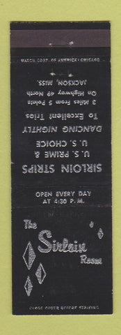 Matchbook Cover - Sirloin Room Restaurant Jackson MS
