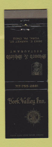 Matchbook Cover - York Valley Inn York PA Sword & Shield Quality Motels