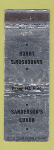 Matchbook Cover - Sanderson's Lunch Kansas City MO WEAR
