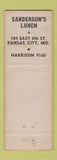Matchbook Cover - Sanderson's Lunch Kansas City MO WEAR
