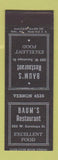 Matchbook Cover - Baum's Restaurant Baltimore MD