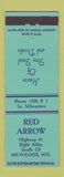 Matchbook Cover - Red Arrow Milwaukee WI restaurant