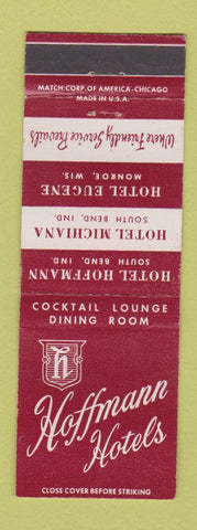 Matchbook Cover - Hoffman Hotels South Bend IN Monroe WI