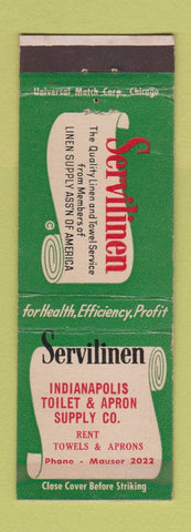 Matchbook Cover - Servi Linen Indianapolis Apron IN