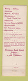 Matchbook Cover - Minnesota Centennial 1958 Peter Popovich MN