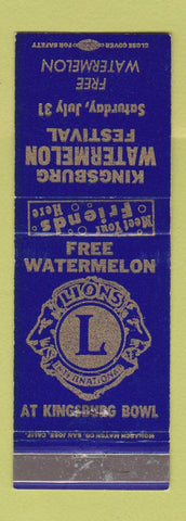 Matchbook Cover - Kingsburg Watermelon Festifal bowling Lions Club