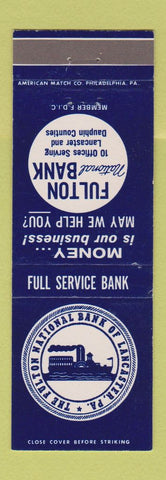 Matchbook Cover - Fulton National Bank Lancaster PA